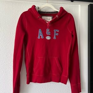 Abercrombie & Fitch Red and Gray Hoodie